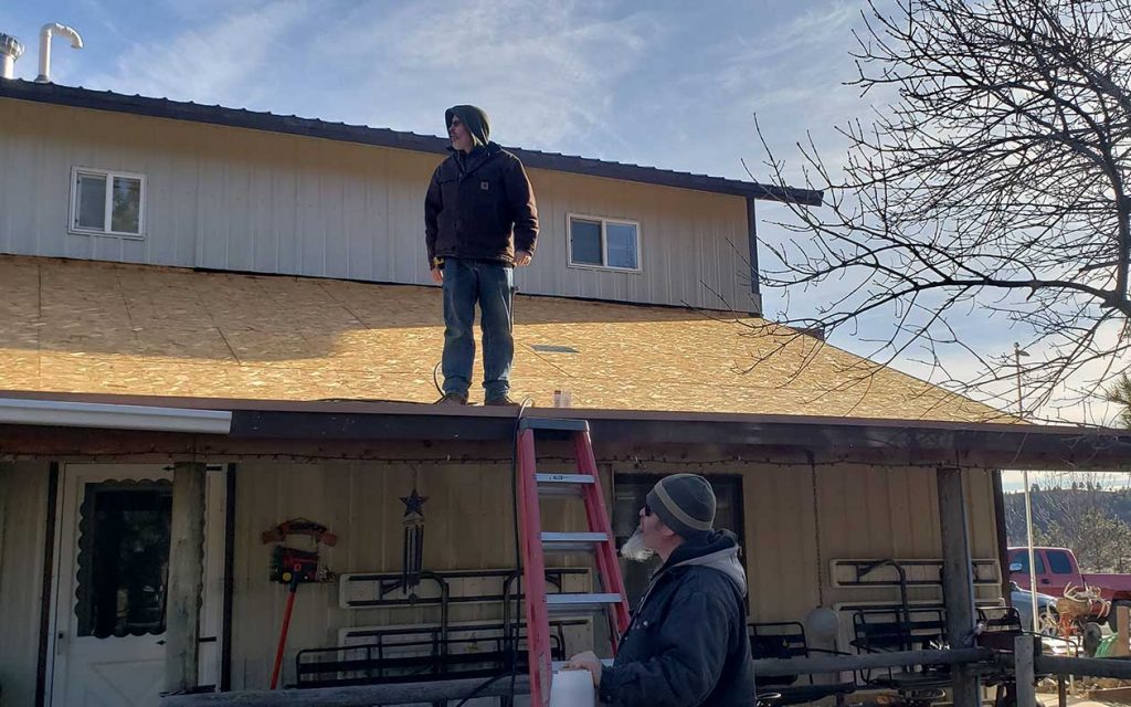 crew on roof