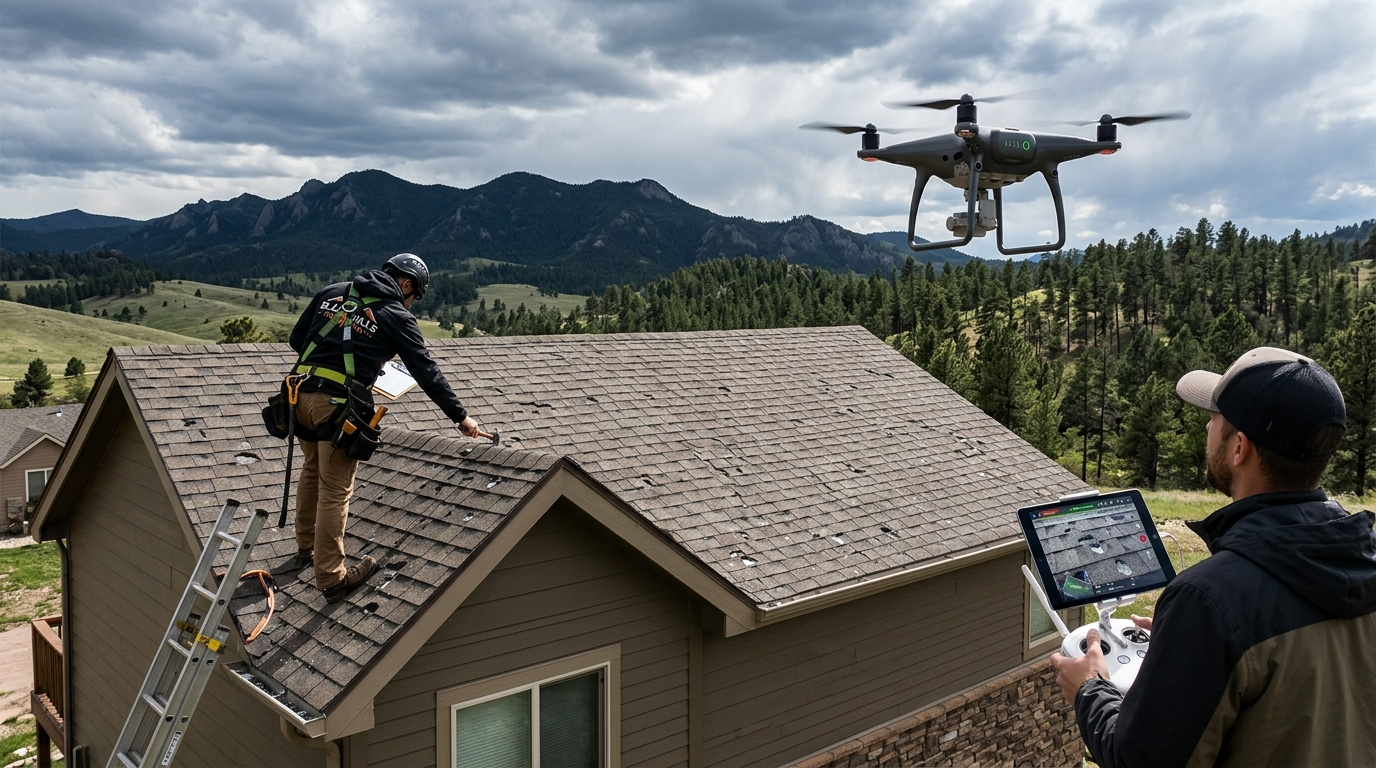 Drone vs in person roof inspection